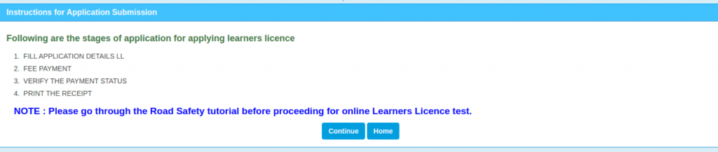 Driving Licence in Mizoram Online