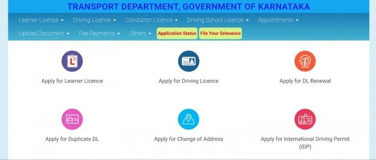 Once you’ve selected your state, click on “Apply for Driving Licence.